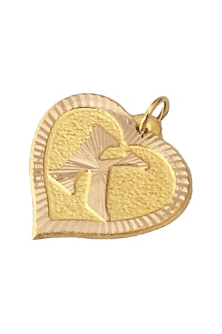 Enderun Kuyumculuk 14 Ayar Altın K Kalp Harf Kolye