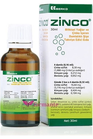 Zinco 30 Ml Gaz Giderici Damla