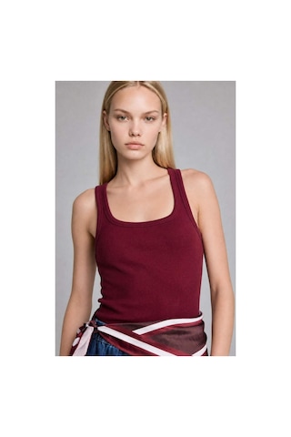 Defacto Slım Fıt Basic Yuvarlak Yaka Fitilli Bordo Atlet E5539ax26aubr115 Bordo-br115