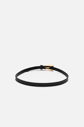 Akswsuar Oval Metal Tokalı Kemer Siyah
