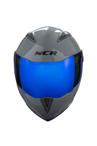Ncr Çene Açılır Mavi Vizörlü Motosiklet Kaskı Ece Belgeli Nardo Gri