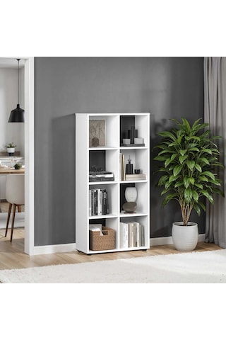 Cubic Kitaplık Beyaz 70x140,5x30 Cm Beyaz