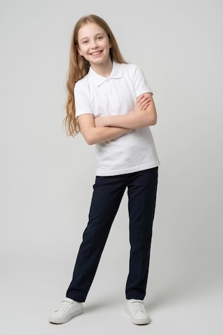 Modanino Kız Çocuk T-shirt %100 Pamuk Ve Okul Tarz 6-16 Yaş 12784mrt Beyaz