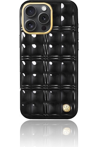 Apple Uyumlu iPhone 16 Pro Max Kılıf Askı Aparatlı Pynana Metal Grid Kapak Siyah