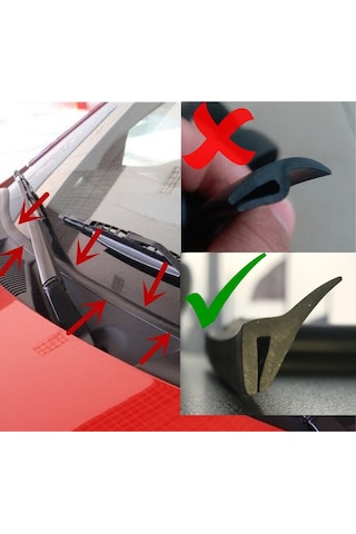 Ön Cam Dış Panel Mühür Fitili - Araç Kaput Su Engelleyici Fitil Bantsız