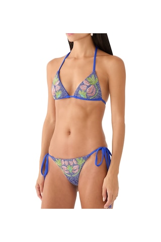 Oceanus El Yapımı Kristal Işlemeli Bikini Altı Mavi