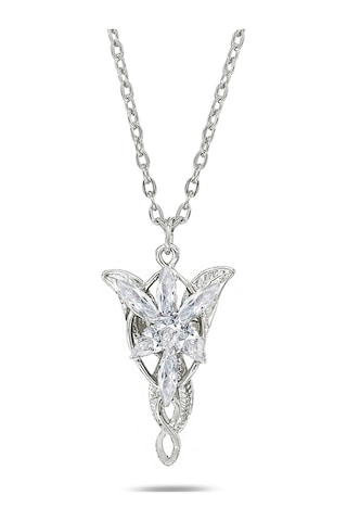 Gümüş Kaplama Evenstar Akşam Yıldızı Arwen Tasarım Kadın Kolye Zirkon Taşlı Zincirli Fantastik Çok Renkli