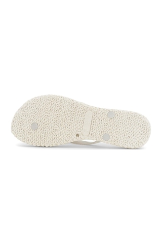 Ilse Jacobsen Creme Cheerful01 - Krem Simli Parmak Arası Terlik-6947 Krem