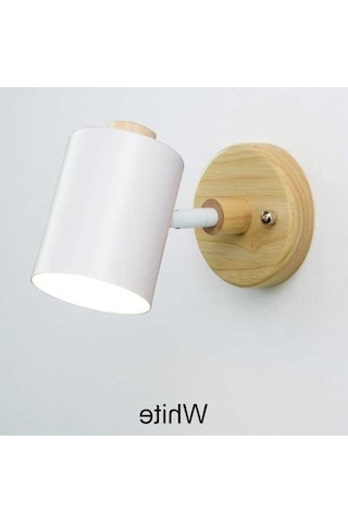 Novahub Ahşap Tabanlı Gu10 Duvar Lambası - Pratik Çekme Anahtarlı, Dayanıklı Şık Beyaz Beyaz