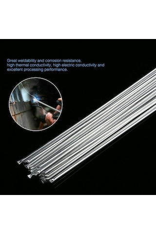 Hombey 10 Adet Alüminyum Kaynak Teli - Dürtümsüz, Dayanıklı Ve Yüksek Konduktif - 33cm X 1.6mm Saf Alüminyum İçin Sert Çekirdekli Kaynak Malzemesi