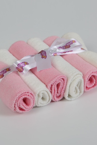 Baby Shez Pamuklu 6'lı Yenidoğan Bebek Havlu Ağız Mendili Pembe