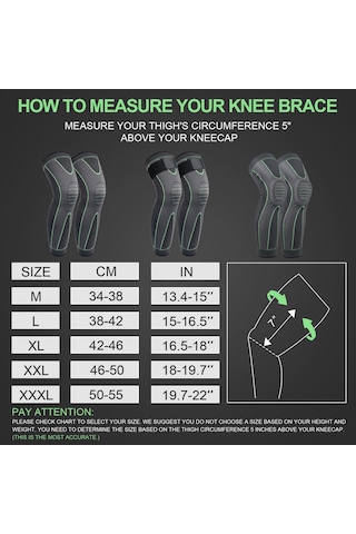 Pazly--egzersiz Için Termal Dizlikler 2xl Yeşil