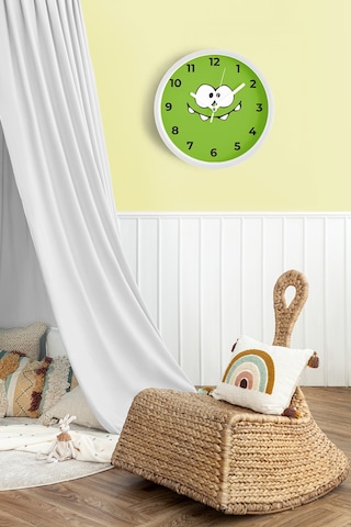 Çocuk Odası Duvar Saati - 30cm - Önü Camlı Beyaz Kasa - Sessiz Mekanizma-jh1080 Beyaz