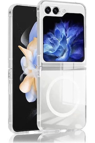 Samsung Uyumlu Galaxy Z Flip 6 Kılıf Kamera Korumalı M-safe Sert Pc Zore Porto Kapak Seffaf
