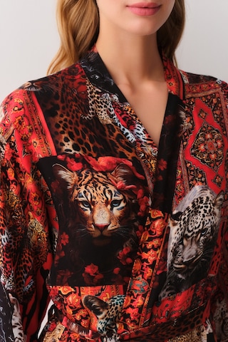 Suwen Rustic Uzun Sabahlık Sh26118615l95 Kırmızı Desenli