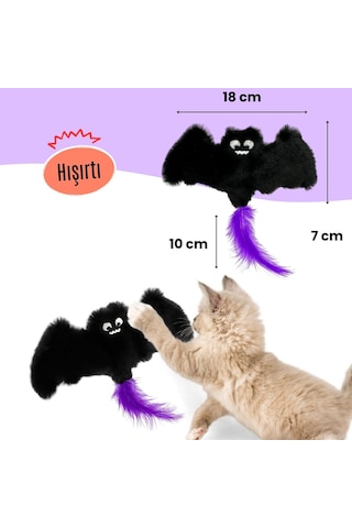 Miyav Hışırtılı Yarasa Ve Çıngıraklı Örümcek Kedi  Oltası