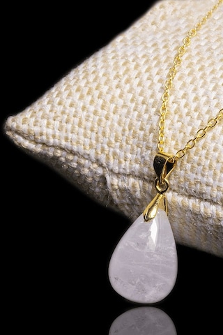 Sertifikalı Gerçek Doğal Kristal Kuvars Taşı Kolye Çok Renkli