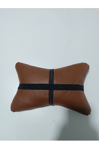Deri Kelebek Boyun Yastık 2 Li Kahverengi