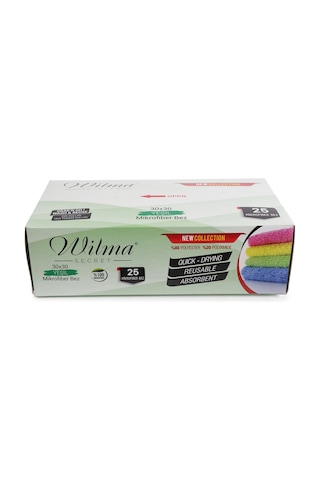 Wilma Secret Mikrofiber Temizlik Bezi Kutulu 100 Adet Mikrofiber Bezler 30x30cm 180gsm - Yeşil Şeffaf