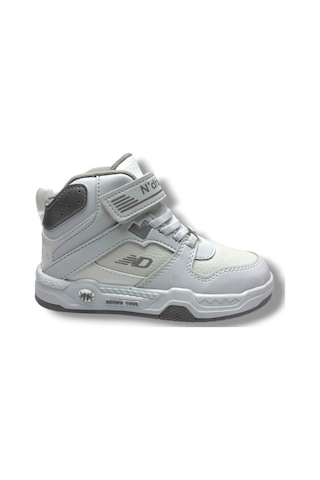 Ndrops 021-26 Deri Cırt Bantlı Çocuk Spor Bot 31-35 Beyaz