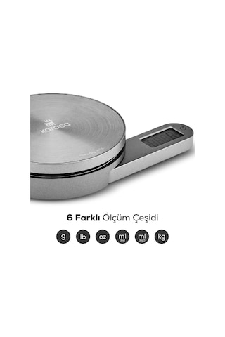 Karaca Gastro Scale 1003 Self Power Kinetik Enerjili Ekranlı Inox Mutfak Tartısı 5kg Kapasite
