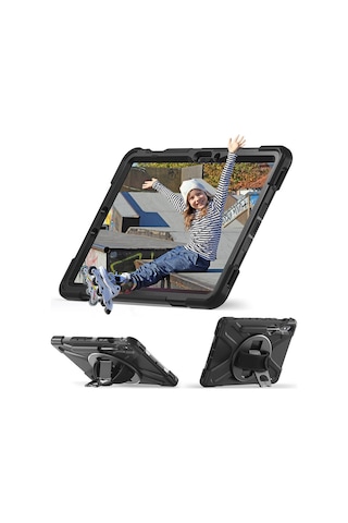 Galaxy Uyumlu Tab S10 Lite Mkst Defender Tablet Silikon - Siyah Tablet Kılıfı