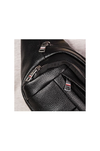 Newısh Polo Accessorıes Unisex Suya Dayanıklı Vegan Soft Deri Siyah Kulaklık Çıkışlı Omuz Ve Bel Çantası Siyah