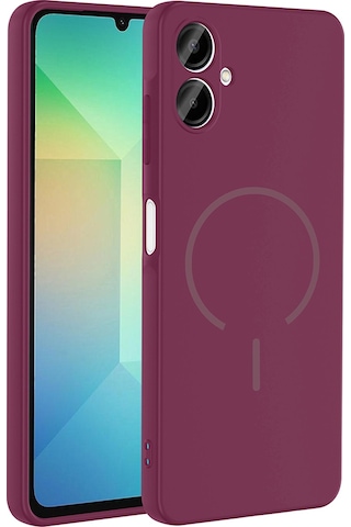 Galaxy A06 Kılıf M-safe Şarj Özellikli Zore Meta Kapak Mürdüm