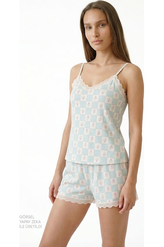 Penti Açık Yeşil Serenity Floral Şortlu Pijama Takımı