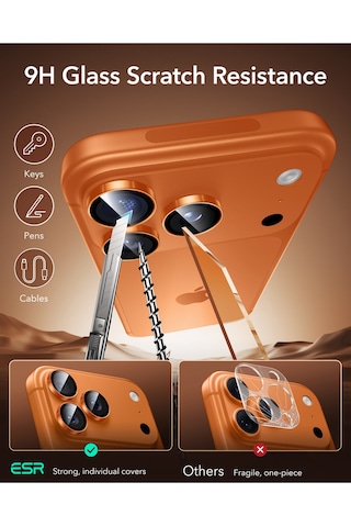 Armorite Kamera Lens Koruyucu Apple Uyumlu iPhone 14-15-16 17 Pro/pro Max Turuncu Turuncu