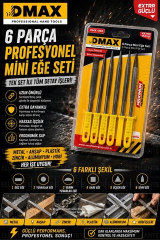 6 Parça Mini Eğe Seti Profesyonel Hassas İşçilik Metal Ahşap Plastik Eğe Takımı