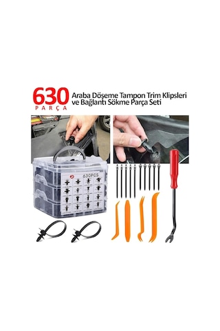 Klips Araba Kapı Tampon Plastik Panel İtme Pim Tutucu 630 Parça