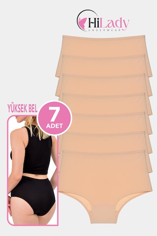 Kadın Külot, Kadın Yüksek Bel Külot, Pamuklu Yumuşak Kumaş, 7'li Paket Ten