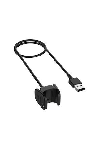 Konesam Fitbit Charge 3 İçin Usb Şarj Kablosu, Klem Deseni, 55cm Uzunluk, Siyah Renk, Pc+pvc Malzeme