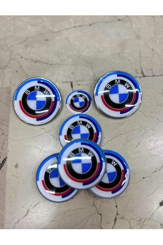 Bmw 5 Serisi E34 E39 E60 F10 50 Yıl Kaput Bagaj Jant Ve Direksiyon Logo Seti 0