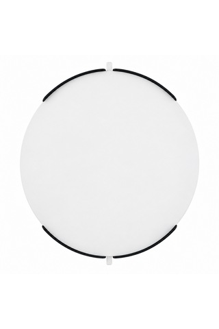 Orbit Yuvarlak Orta Sehpa Çap 90cm Beyaz Ve Siyah Metal Ayak 35cm Modern Tasarım Dekoratif Beyaz - Siyah