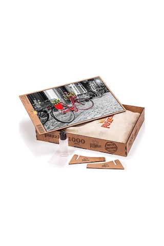 King Of Puzzle Kırmızı Bisiklet Ahşap Puzzle 1000 Parça