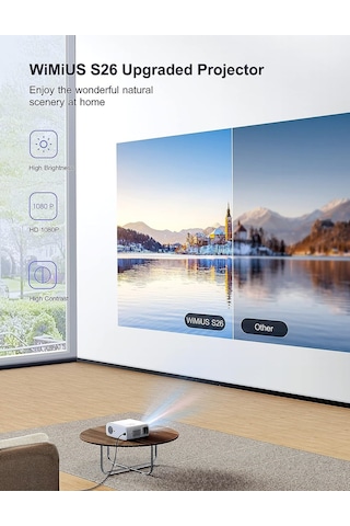 Wimius S26 Wifi-Bluetooth 1080P Film Projektörü