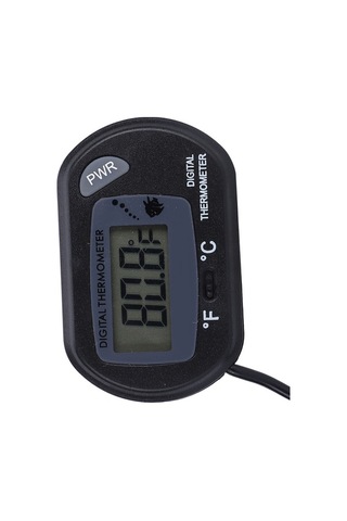 Fortunelane Siyah Akvaryum Su Sıcaklık Sensörü - Lcd Ekranlı, Kolay Okunur, Derece Dönüştürülebilir, Sürekli Monitör