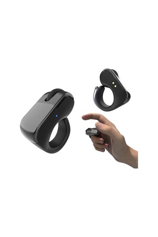 Kablosuz Şarj Edilebilir Parmak Mouse Siyah/beyaz Ergonomik Yüzük Tasarım Genel