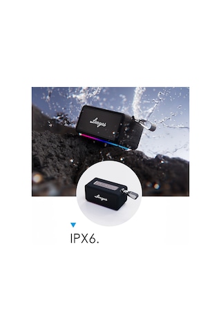 Lenyes S875 Elegance Serisi Rgb Işıklı Taşınabilir Su Geçirmez Tws Bluetooth Hoparlör V5.3 40w Siyah Siyah