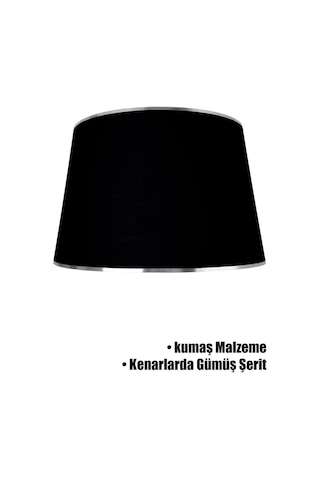 Siyah Gümüş Şeritli Lambader Şapkası Siyah