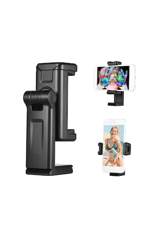 Vkemall Plastik Telefon Tutucu, 5-9cm Ayarlanabilir Genişlik, Çift Soğuk Ayak, 1/4 Vida Deligi Ve Arca-swiss Uyumlu, Dikey-yatay Çekim, Akıllı Telefonlar İçin