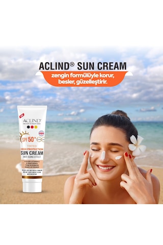 Aclind Spf 50+ Kapatıcı Etkili Renkli Yüz Güneş Kremi - Yaşlanma Karşıtı Cilt Tonu Eşitleyici 50 Ml