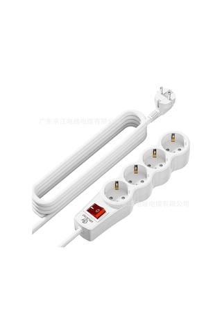 Joyjadehub 4 Konumlu Avrupa Standart Priz, Anahtarlı Koruma