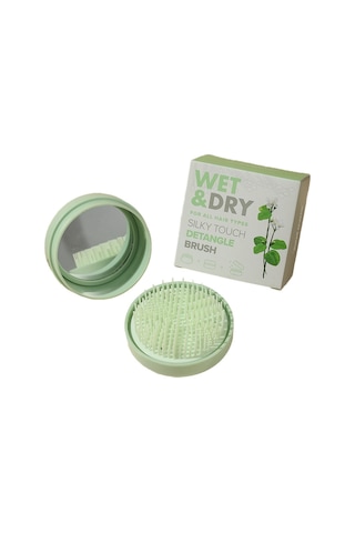 Jzcat Masaj Tarağı Yuvarlak Büküm Kapağı Çift Kullanımlı Ayna Tarağı - Yeşil