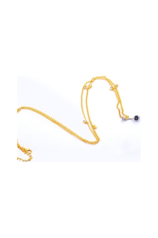 Chavin Zincirli Bele Bağlamalı Taşlı Çelik Göbek Piercing En43Sr
