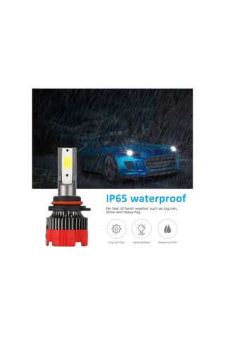 Jeehugo Motosiklet Ve Araba Led Farları 6000lm 6000k Soğuk Beyaz 360 Derece Işık Açı Ip65 Su Geçirmez 30w H7, H11, 9005 Vb.