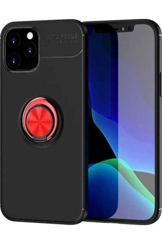 Apple Uyumlu iPhone 12 Pro Kılıf Zore Ravel Silikon Kapak Siyah-Kırmızı