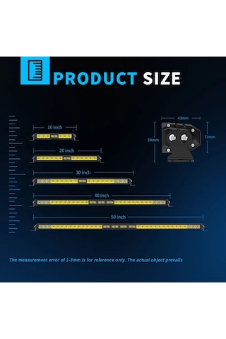 30 Cm Off Road Led Bar Kırmızı Pozisyon Lambalı Tampon Tepe Panjur İçi Kaput Çalışma - Premıum Ürün